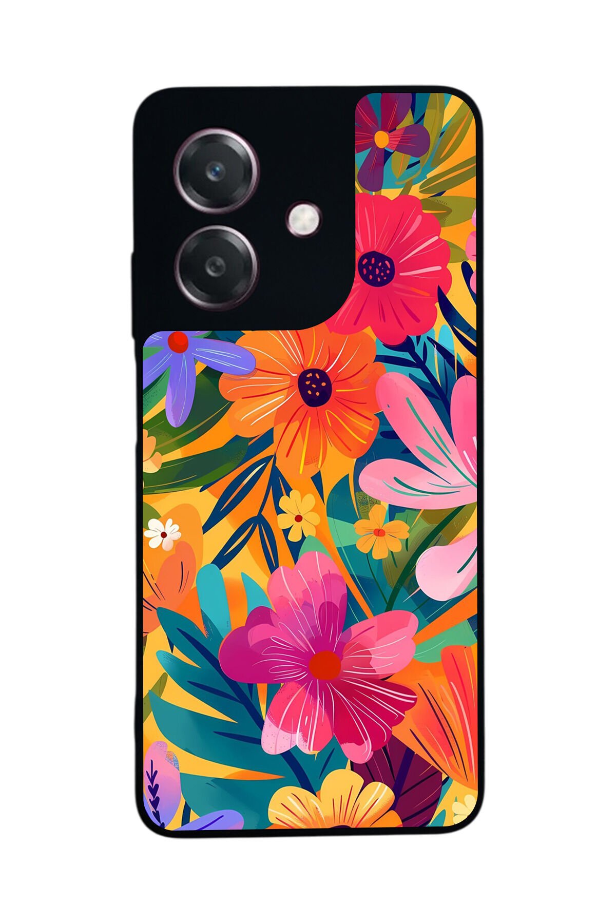 Oppo A3 5G Uyumlu Floral Tasarımlı Glossy Premium Kılıf