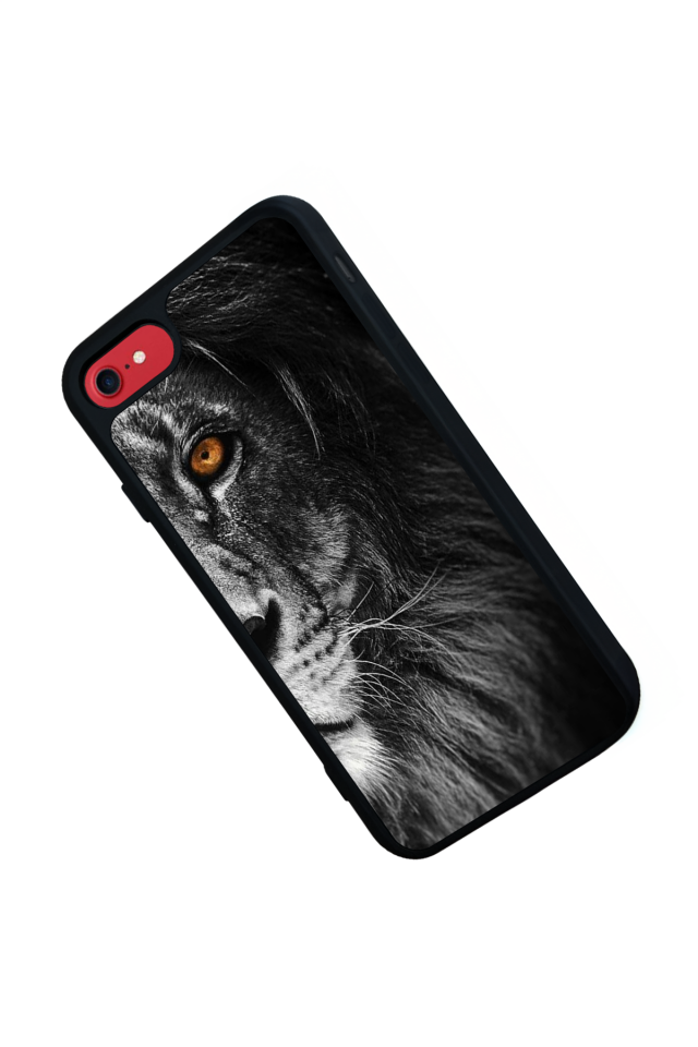 iPhone SE Uyumlu Aslan Tasarımlı Glossy Premium Kılıf