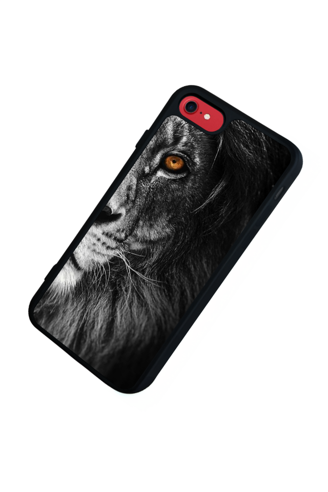 iPhone SE Uyumlu Aslan Tasarımlı Glossy Premium Kılıf