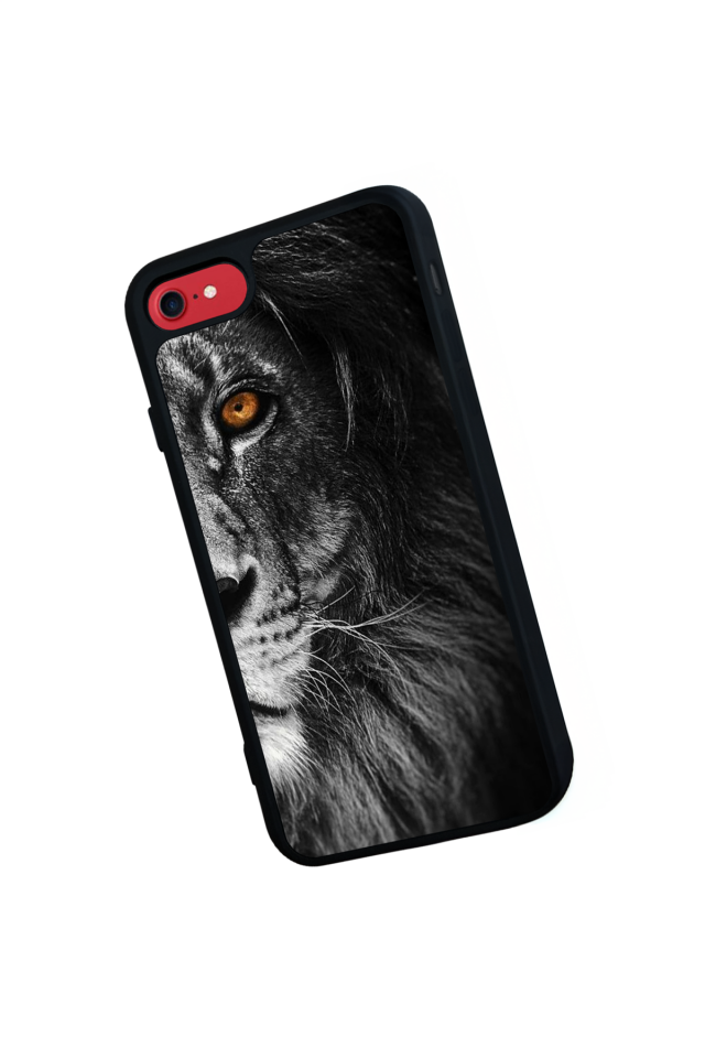 iPhone SE Uyumlu Aslan Tasarımlı Glossy Premium Kılıf