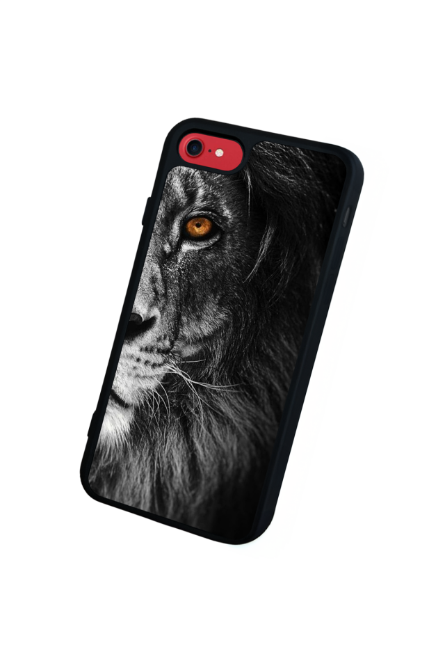iPhone SE Uyumlu Aslan Tasarımlı Glossy Premium Kılıf