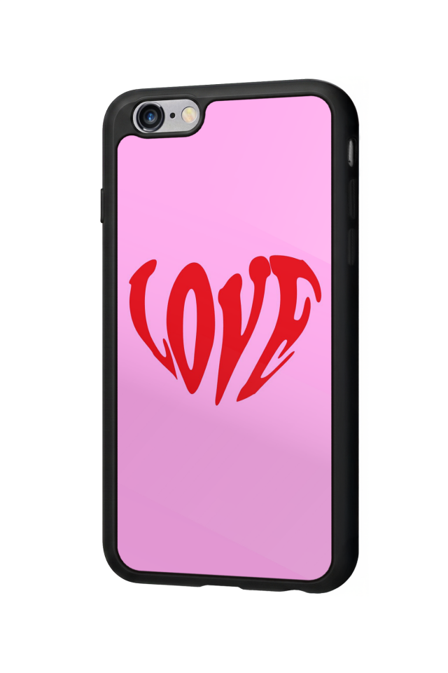 iPhone 6 Plus Uyumlu Kalp Love Tasarımlı Glossy Premium Kılıf