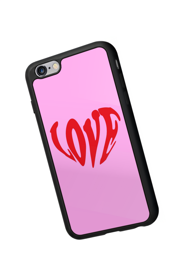 iPhone 6 Plus Uyumlu Kalp Love Tasarımlı Glossy Premium Kılıf