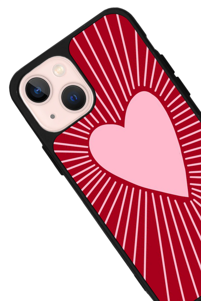 iPhone 13 Mini Uyumlu Kalp Love Tasarımlı Glossy Premium Kılıf
