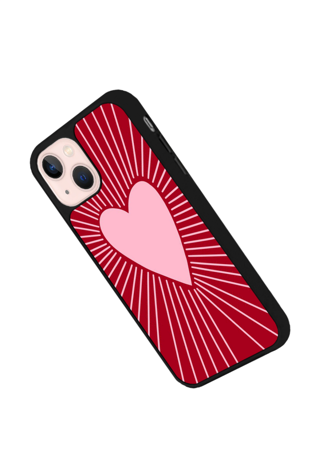 iPhone 13 Mini Uyumlu Kalp Love Tasarımlı Glossy Premium Kılıf