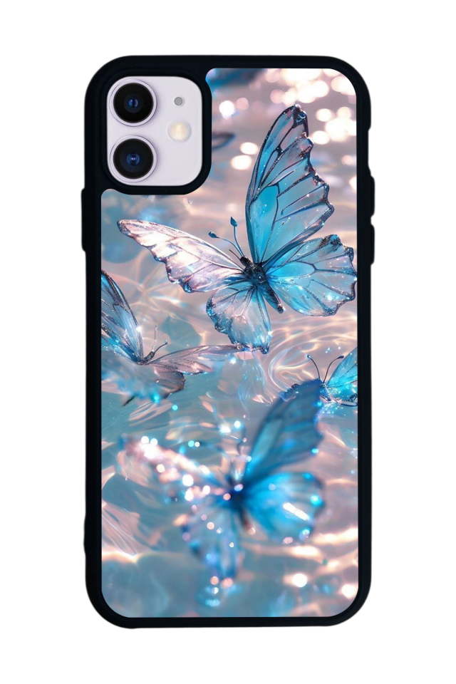 iPhone 11 Uyumlu Kelebek Tasarımlı Glossy Premium Kılıf