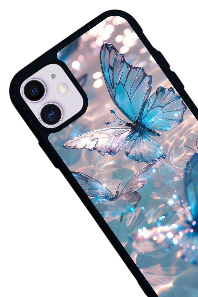 iPhone 11 Uyumlu Kelebek Tasarımlı Glossy Premium Kılıf