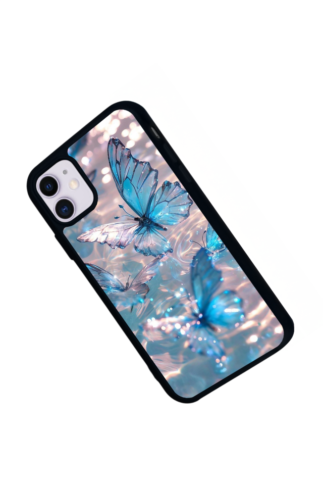iPhone 11 Uyumlu Kelebek Tasarımlı Glossy Premium Kılıf