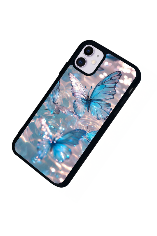 iPhone 11 Uyumlu Kelebek Tasarımlı Glossy Premium Kılıf