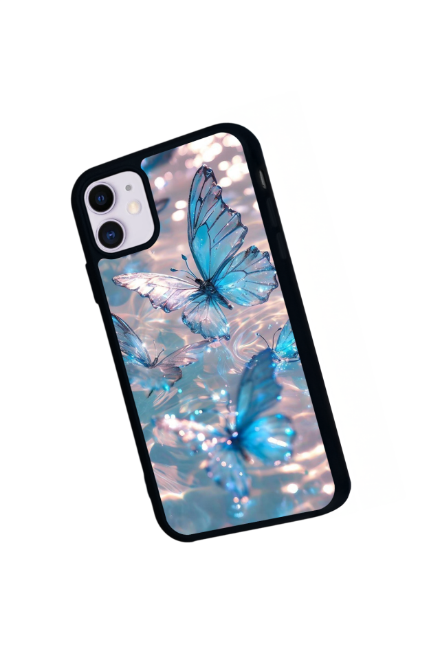 iPhone 11 Uyumlu Kelebek Tasarımlı Glossy Premium Kılıf
