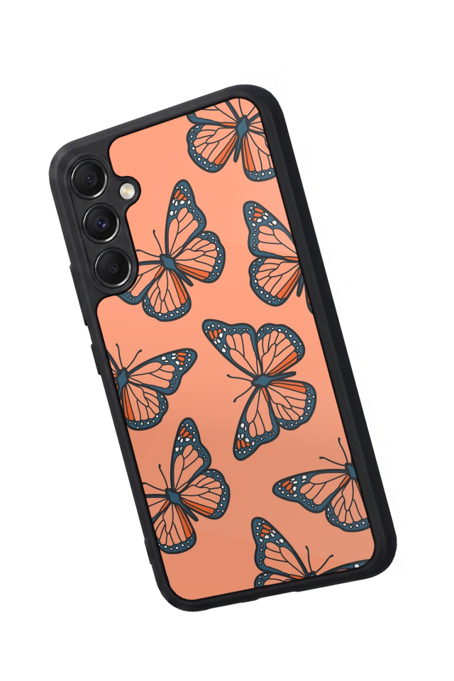 Samsung Galaxy M34 Uyumlu Kelebek Tasarımlı Glossy Premium Kılıf