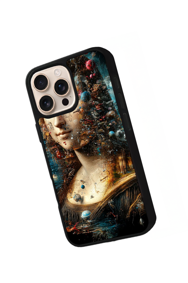 iPhone 15 Pro Uyumlu Monalisa Tasarımlı Glossy Premium Kılıf