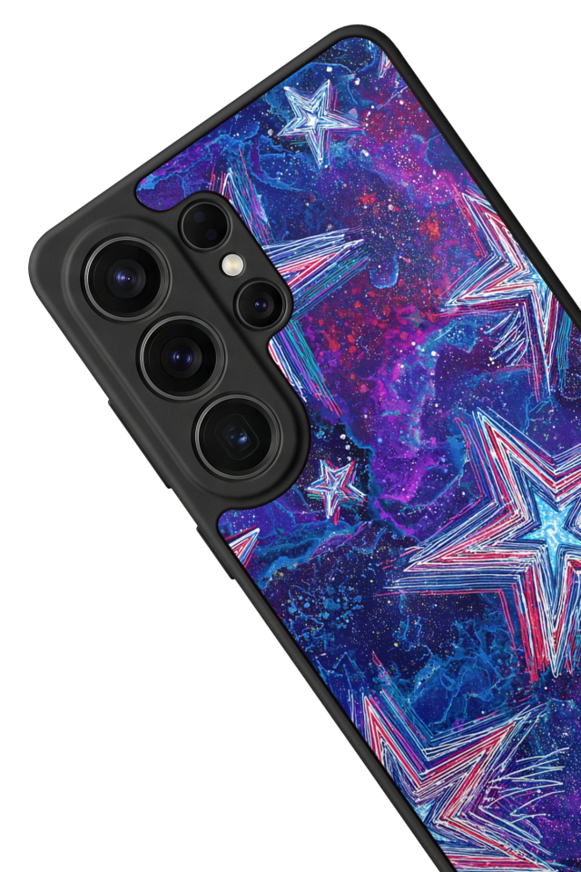 Samsung Galaxy S26 Ultra Uyumlu Retro Yildizlar Tasarımlı Glossy Premium Kılıf