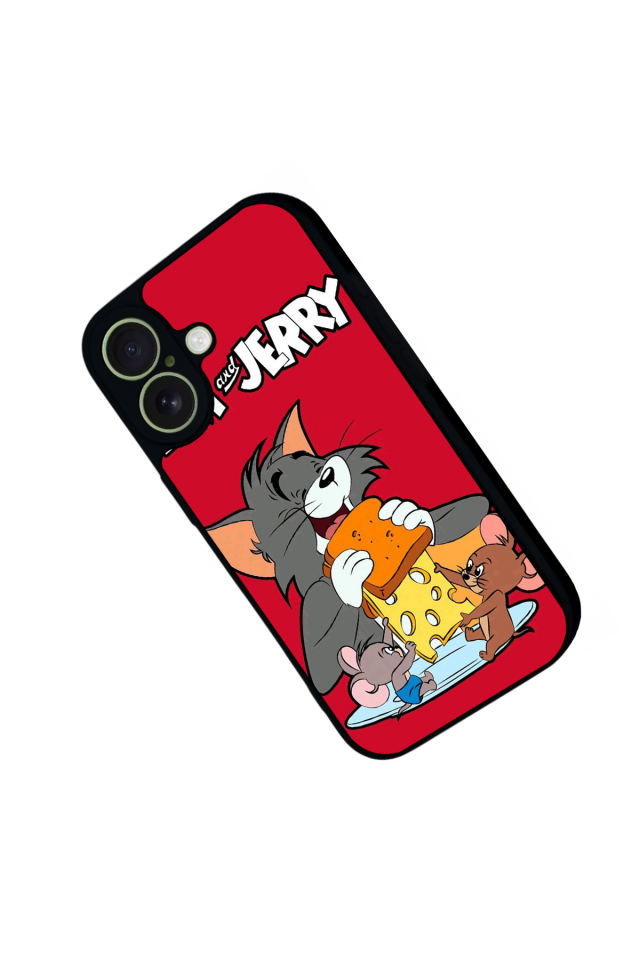 iPhone 17 Uyumlu Tom And Jerry Tasarımlı Glossy Premium Kılıf
