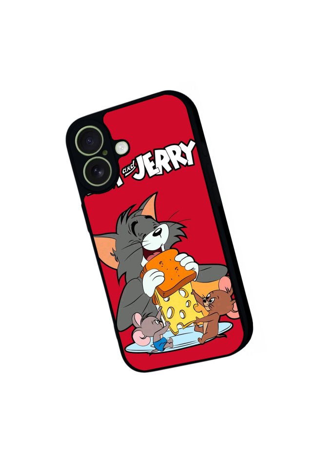 iPhone 17 Uyumlu Tom And Jerry Tasarımlı Glossy Premium Kılıf