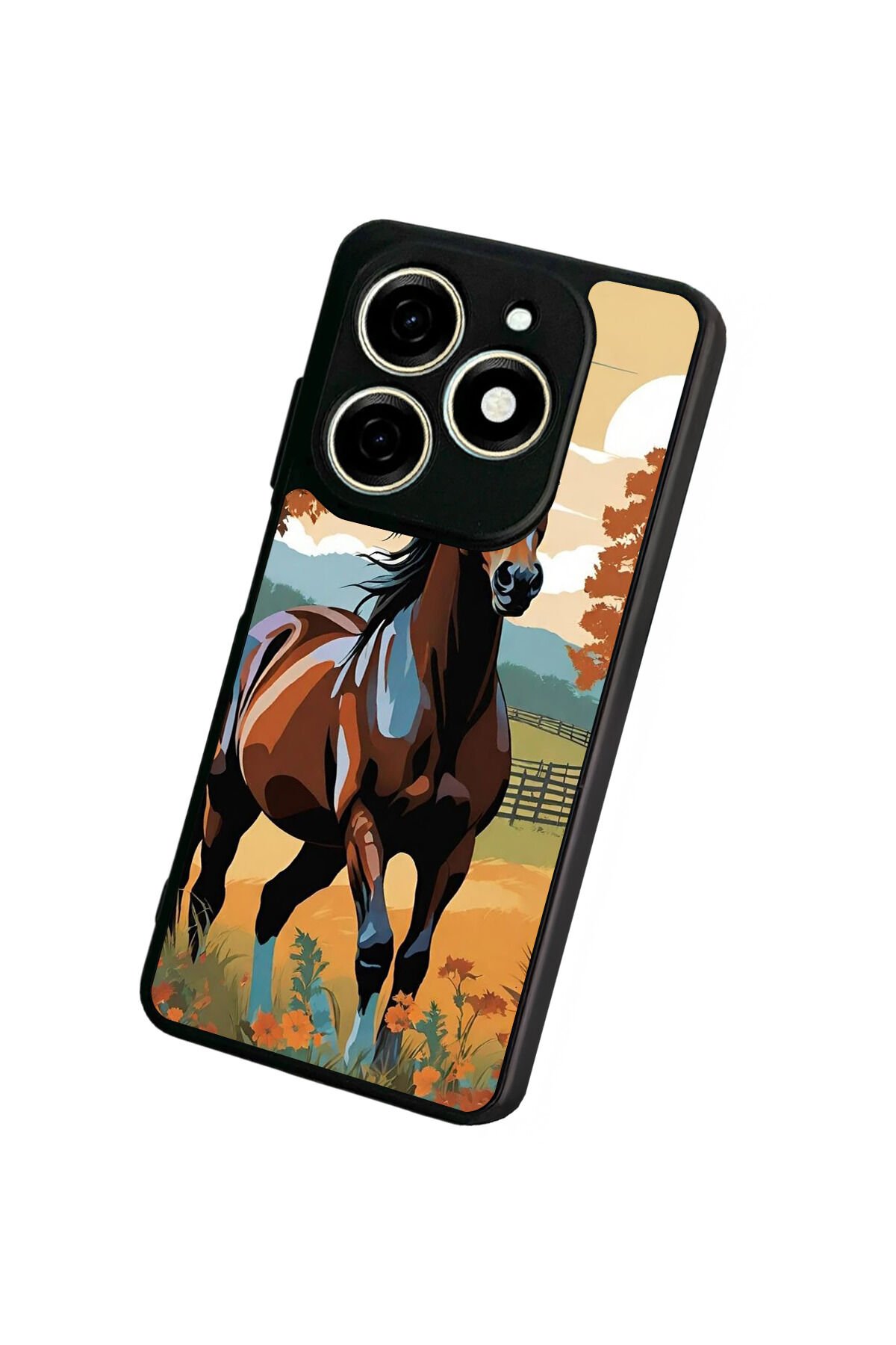 Tecno Spark 20/20C Uyumlu At Horse Tasarımlı Glossy Premium Kılıf