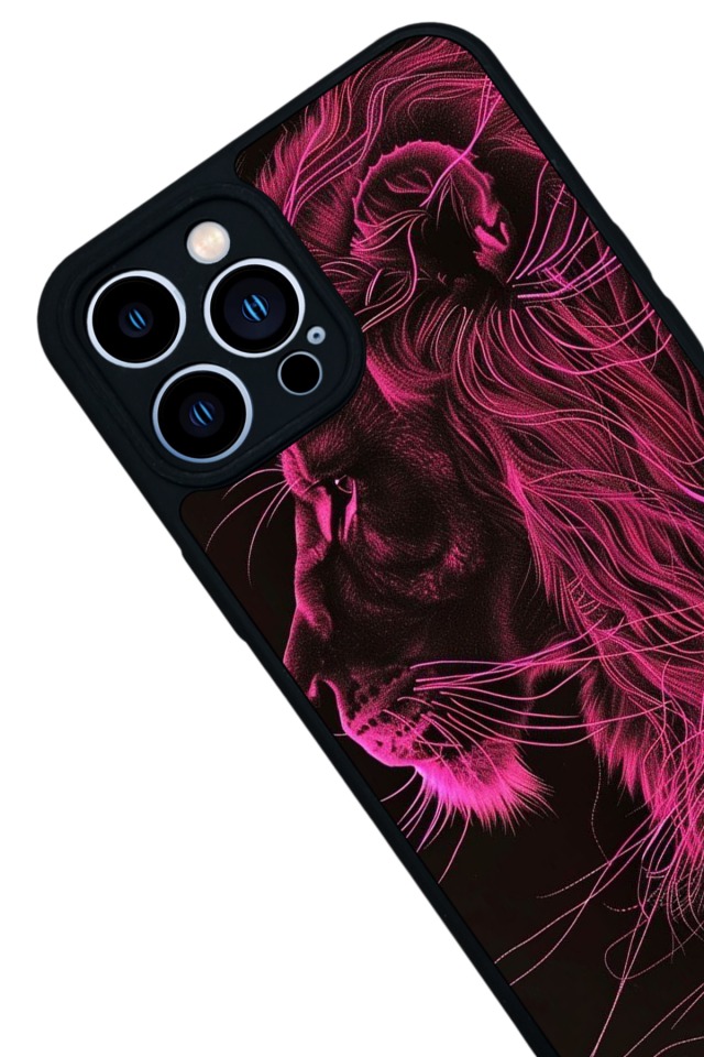iPhone 13 Pro Max Uyumlu Aslan Tasarımlı Glossy Premium Kılıf