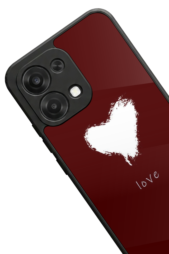 Oppo A6 Pro Uyumlu Kalp Love Tasarımlı Glossy Premium Kılıf