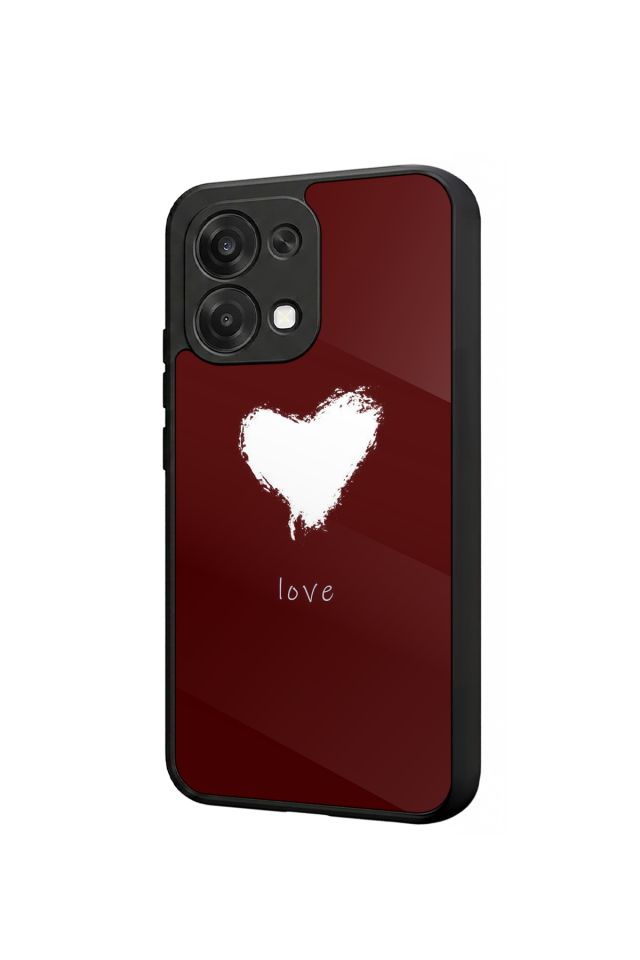 Oppo A6 Pro Uyumlu Kalp Love Tasarımlı Glossy Premium Kılıf