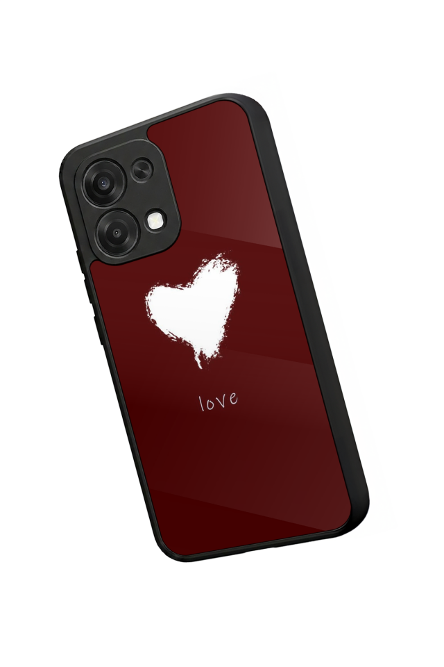 Oppo A6 Pro Uyumlu Kalp Love Tasarımlı Glossy Premium Kılıf