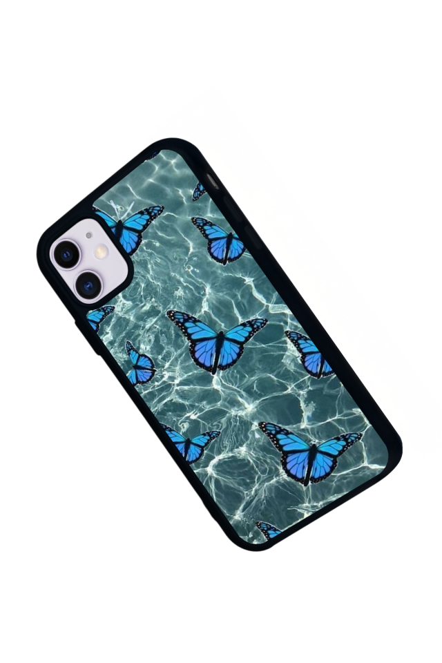 iPhone 11 Uyumlu Kelebek Tasarımlı Glossy Premium Kılıf