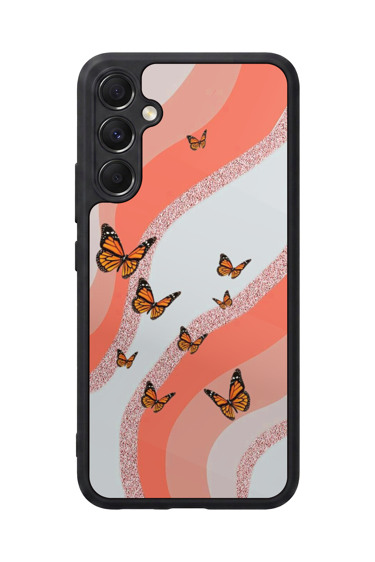 Samsung Galaxy M34 Uyumlu Kelebek Tasarımlı Glossy Premium Kılıf