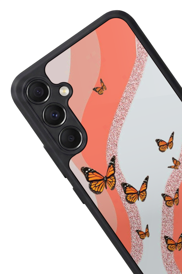 Samsung Galaxy M34 Uyumlu Kelebek Tasarımlı Glossy Premium Kılıf