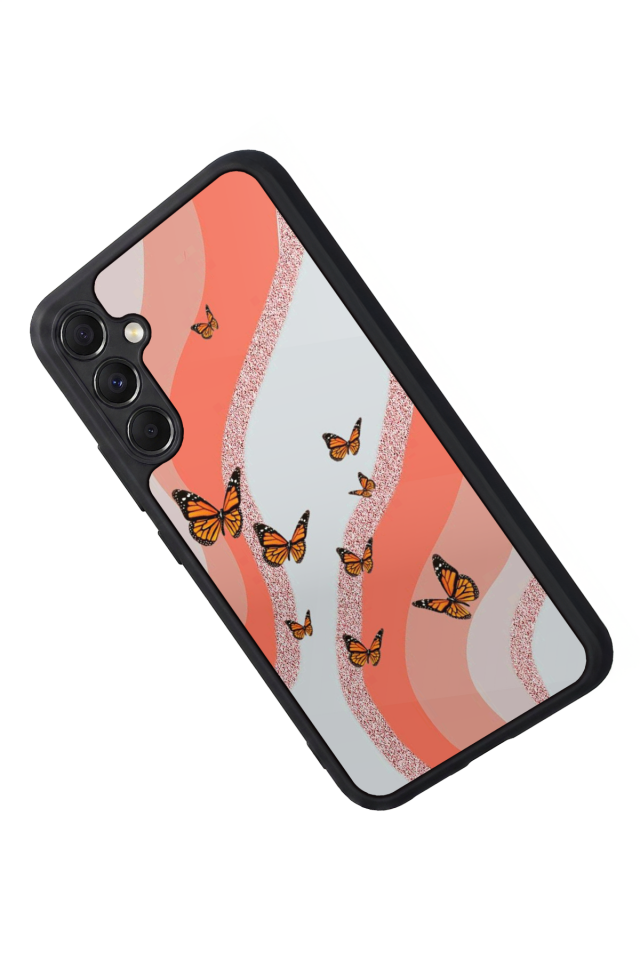 Samsung Galaxy M34 Uyumlu Kelebek Tasarımlı Glossy Premium Kılıf
