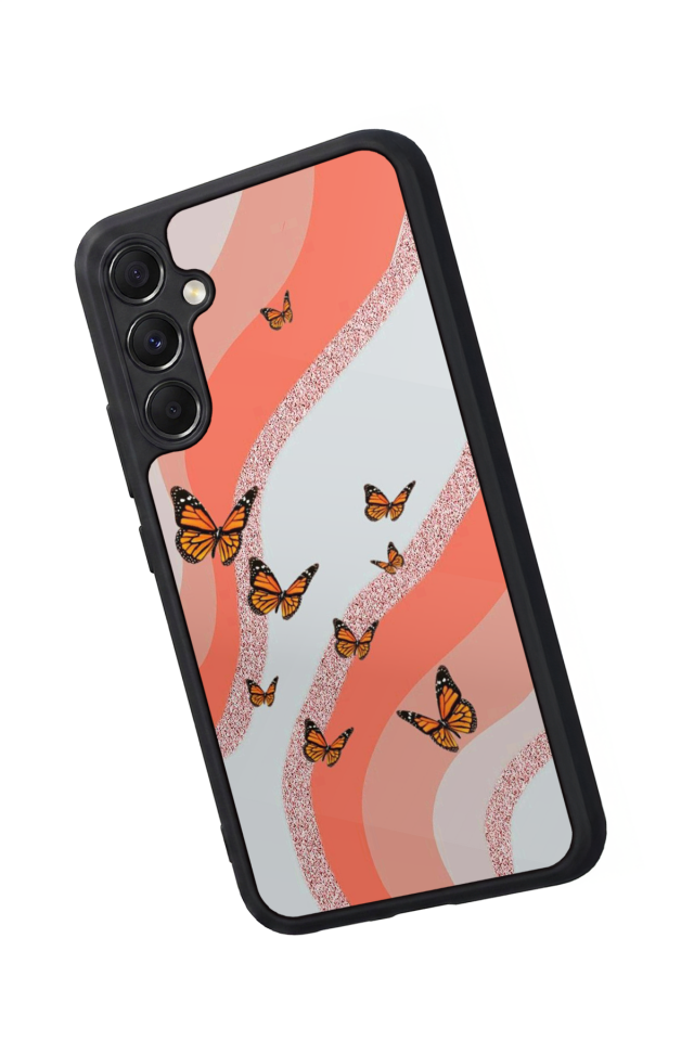 Samsung Galaxy M34 Uyumlu Kelebek Tasarımlı Glossy Premium Kılıf