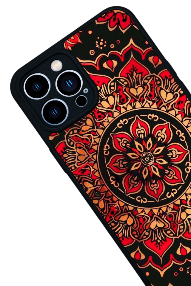 iPhone 12 Pro Max Uyumlu Mandala Tasarımlı Glossy Premium Kılıf