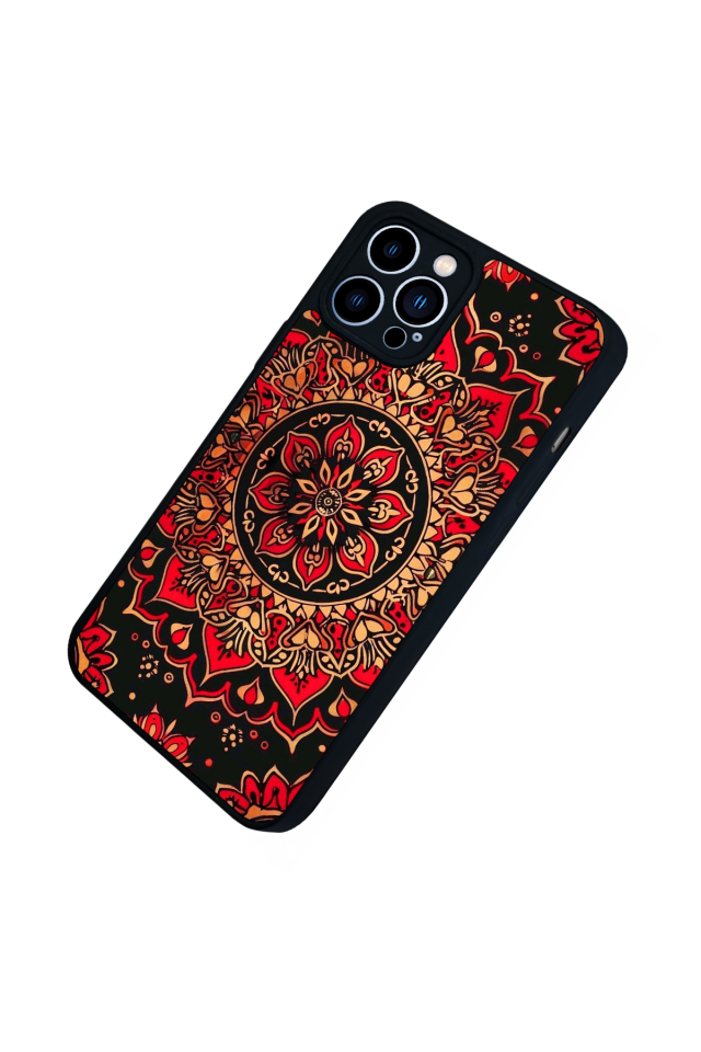 iPhone 12 Pro Max Uyumlu Mandala Tasarımlı Glossy Premium Kılıf