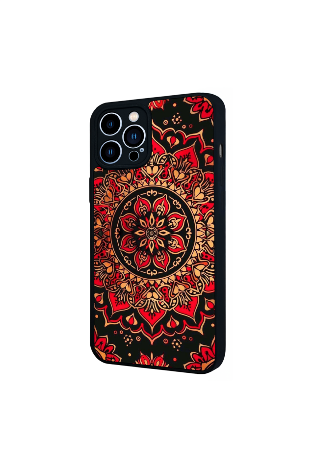 iPhone 12 Pro Max Uyumlu Mandala Tasarımlı Glossy Premium Kılıf