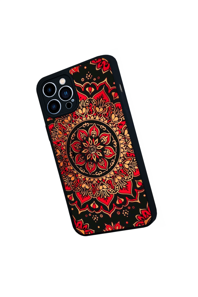 iPhone 12 Pro Max Uyumlu Mandala Tasarımlı Glossy Premium Kılıf