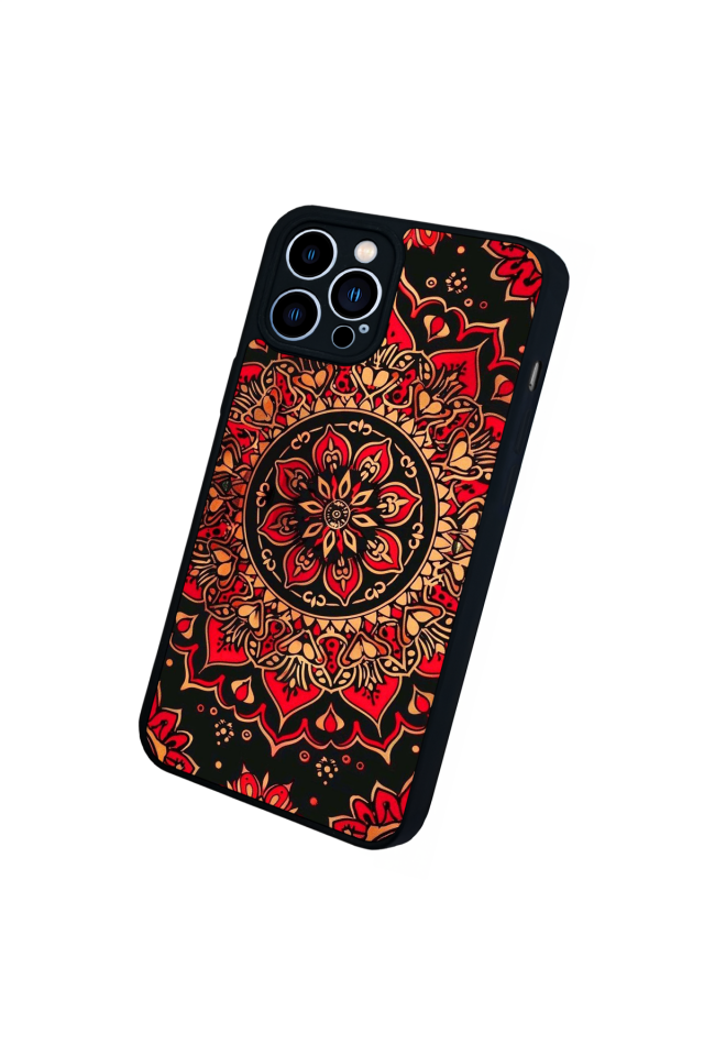 iPhone 12 Pro Max Uyumlu Mandala Tasarımlı Glossy Premium Kılıf