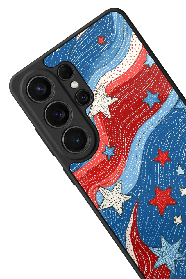 Samsung Galaxy S26 Ultra Uyumlu Retro Yildizlar Tasarımlı Glossy Premium Kılıf