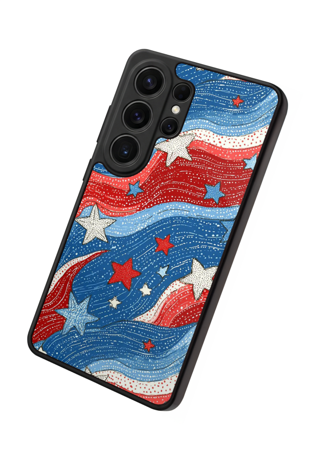 Samsung Galaxy S26 Ultra Uyumlu Retro Yildizlar Tasarımlı Glossy Premium Kılıf