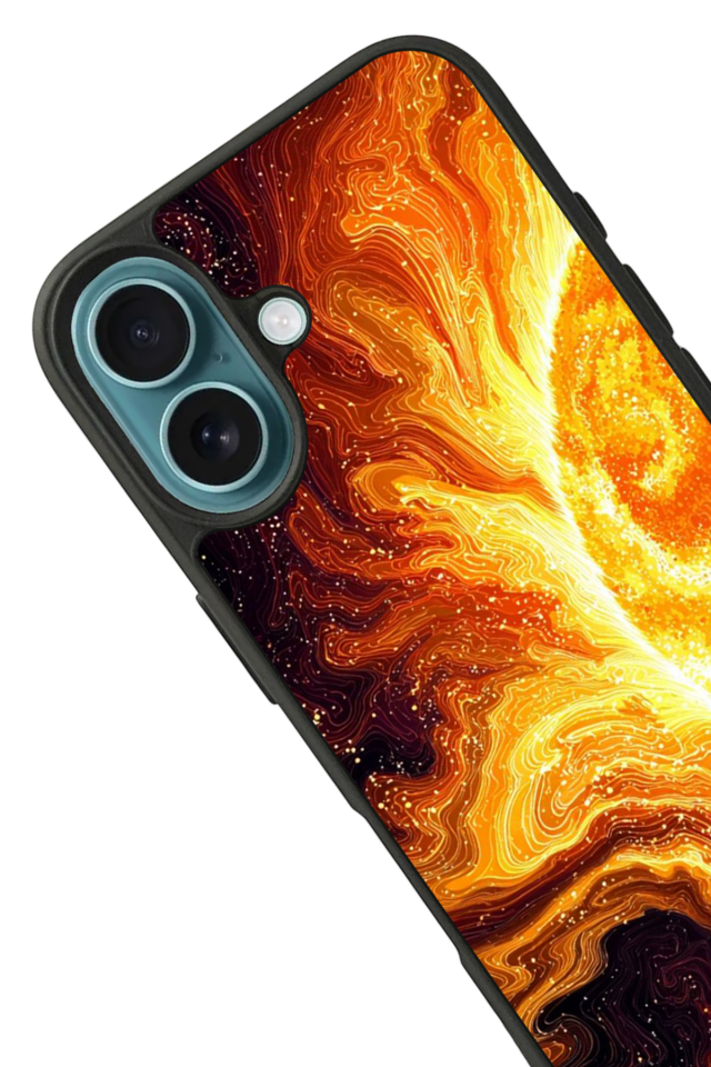 iPhone 16 Plus Uyumlu Güneş Tasarımlı Glossy Premium Kılıf