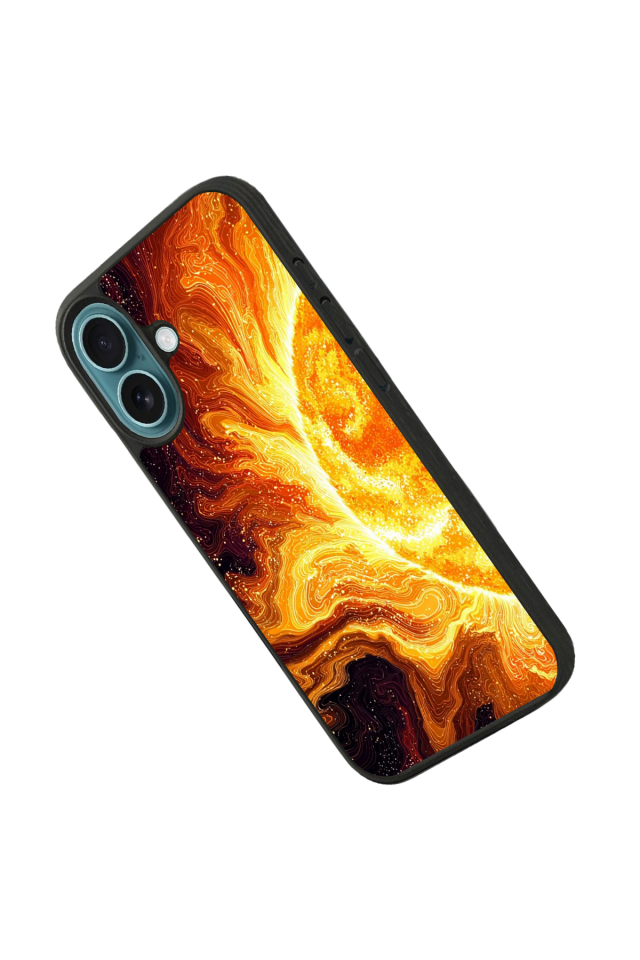 iPhone 16 Plus Uyumlu Güneş Tasarımlı Glossy Premium Kılıf