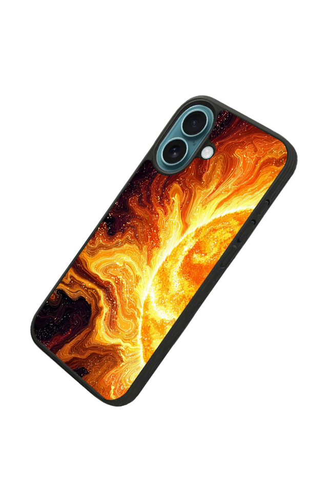 iPhone 16 Plus Uyumlu Güneş Tasarımlı Glossy Premium Kılıf