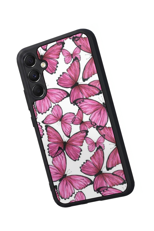 Samsung Galaxy M34 Uyumlu Kelebek Tasarımlı Glossy Premium Kılıf