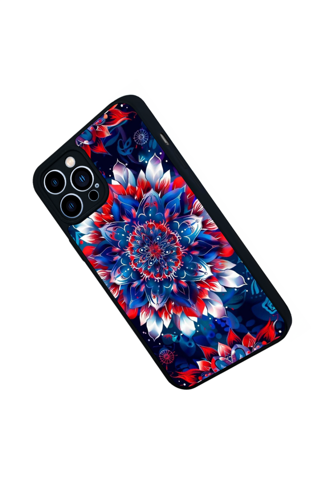 iPhone 12 Pro Max Uyumlu Mandala Tasarımlı Glossy Premium Kılıf