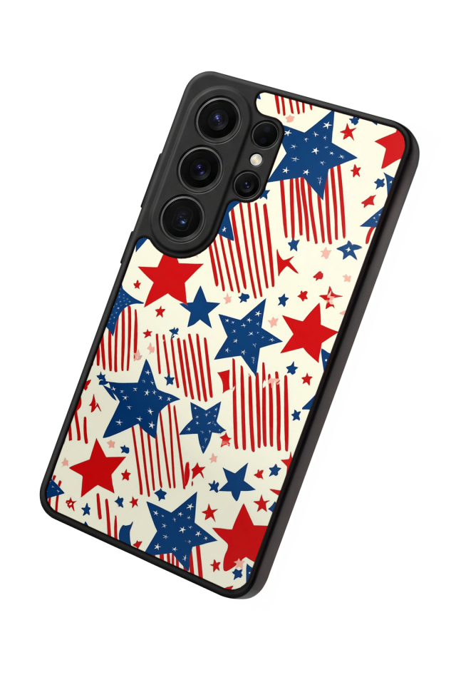 Samsung Galaxy S26 Ultra Uyumlu Retro Yildizlar Tasarımlı Glossy Premium Kılıf