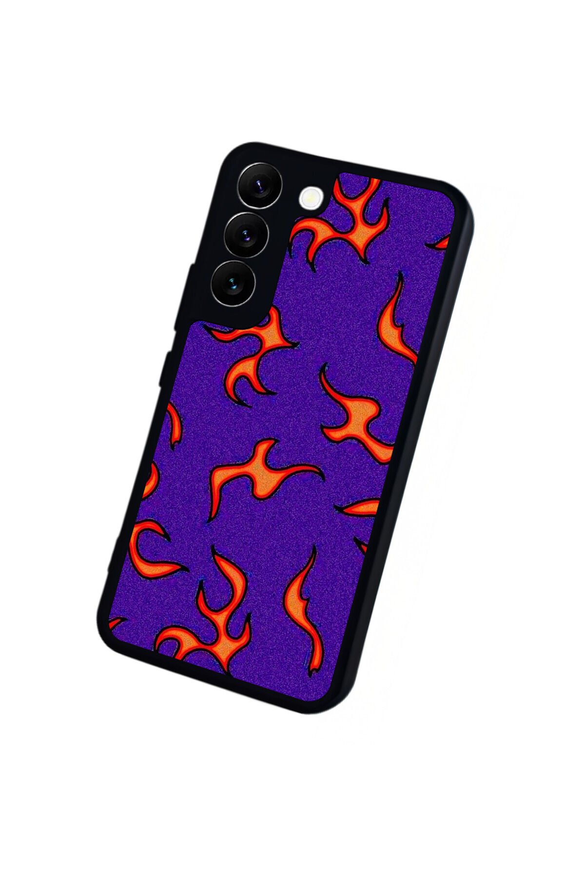 Samsung Galaxy S22 Uyumlu Retro Flame Patterns Tasarımlı Glossy Premium Kılıf