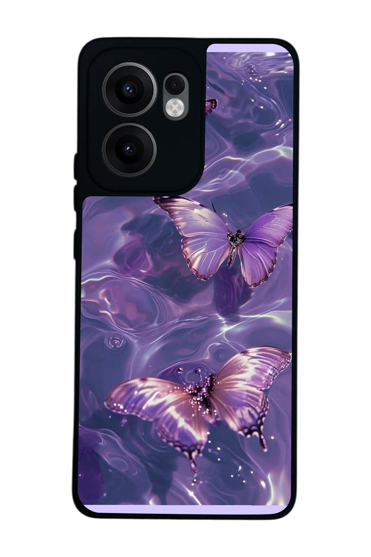 Oppo Reno 13F Uyumlu Kelebek Tasarımlı Glossy Premium Kılıf