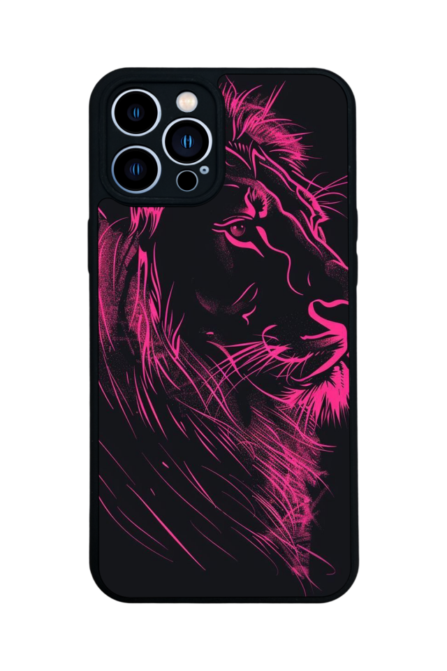 iPhone 13 Pro Max Uyumlu Aslan Tasarımlı Glossy Premium Kılıf