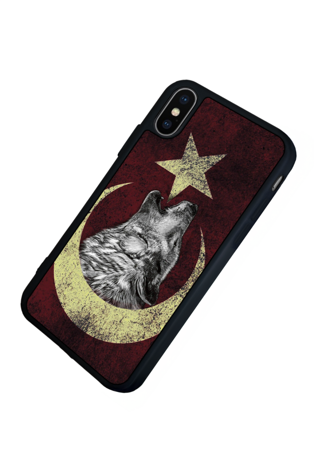 iPhone XS Max Uyumlu Bozkurt Tasarımlı Glossy Premium Kılıf