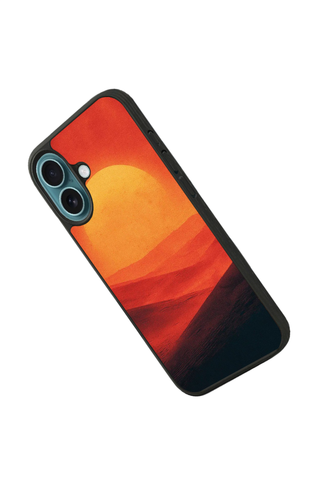 iPhone 16 Plus Uyumlu Güneş Tasarımlı Glossy Premium Kılıf