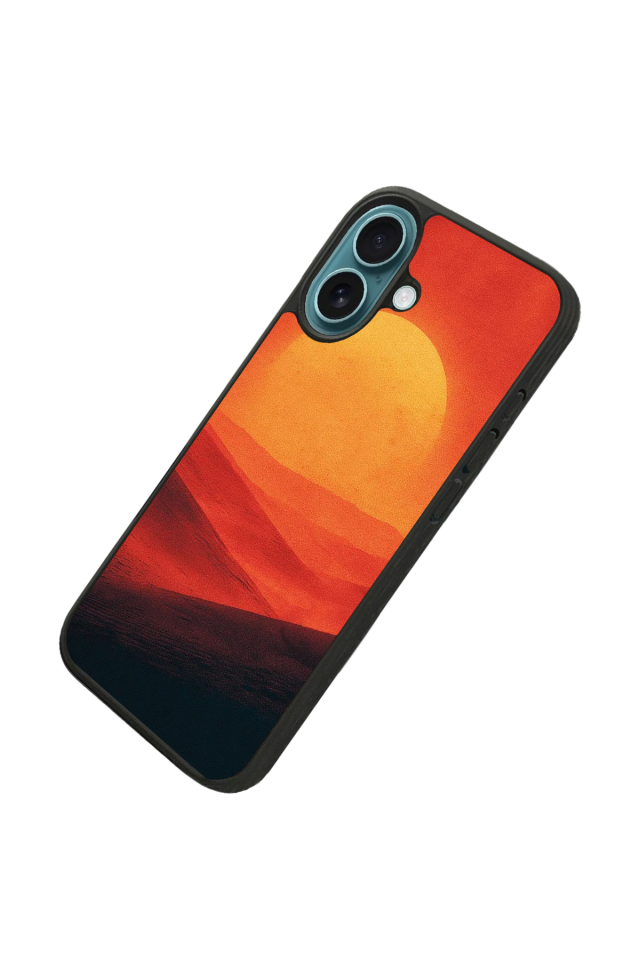 iPhone 16 Plus Uyumlu Güneş Tasarımlı Glossy Premium Kılıf