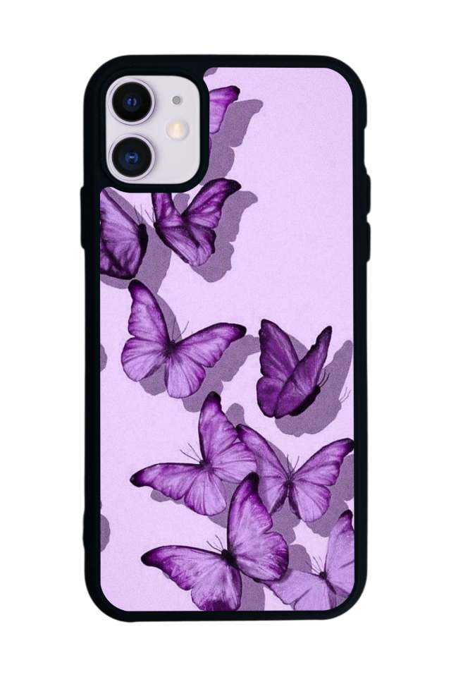 iPhone 11 Uyumlu Kelebek Tasarımlı Glossy Premium Kılıf