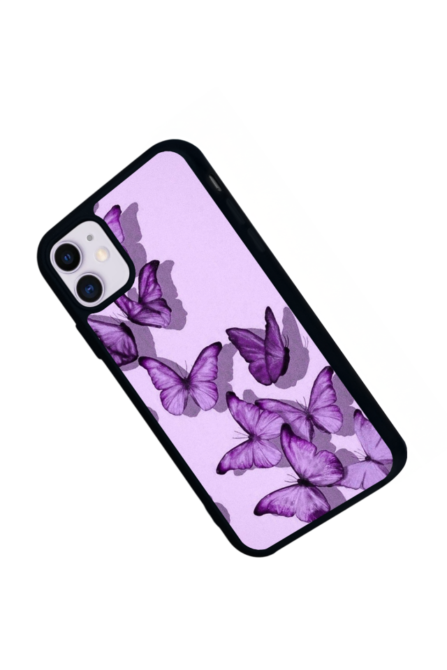 iPhone 11 Uyumlu Kelebek Tasarımlı Glossy Premium Kılıf